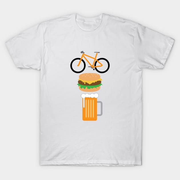 Bike, Burger & Beer T-Shirt by CALMA